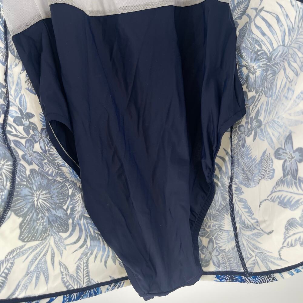 SWIM SOLUTIONS Swimsuit Dress Size 18 Swimdress NWT Blue Empire Floral One Piece - Picture 15 of 16